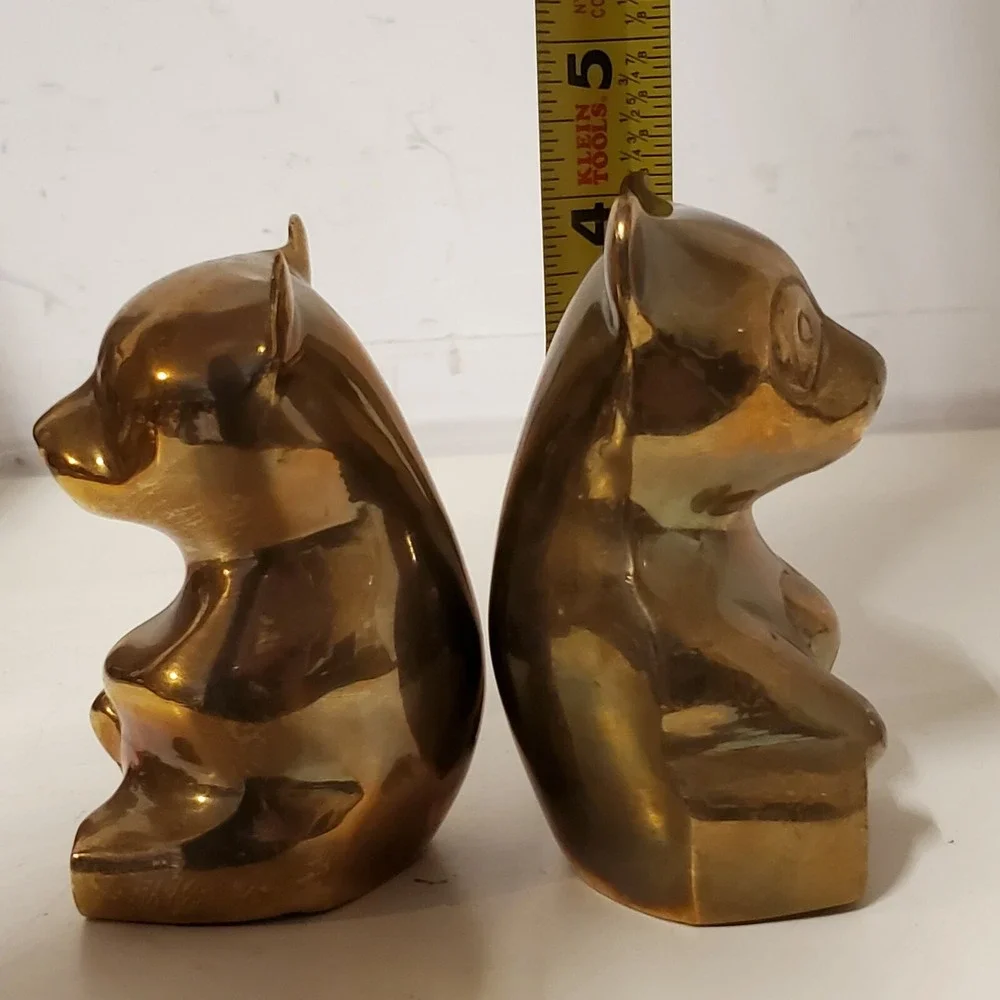 Brass Panda Bear Cubs Figurines Paperweights Miniature Statues‎ 4
